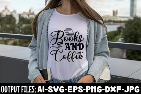 Books And Coffee SVG Design SVG Rafiqul20606 