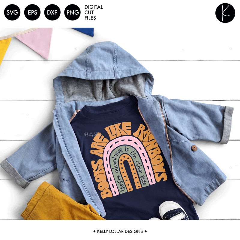 Books Are Like Rainbows Quote SVG Kelly Lollar Designs 