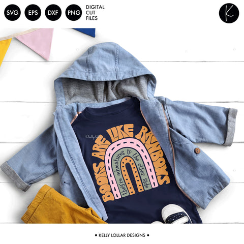 Books Are Like Rainbows Quote SVG Kelly Lollar Designs 