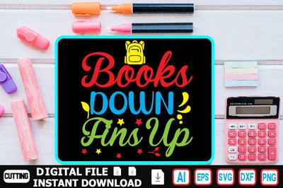 Books Down Fins Up SVG Craftlabsvg24 