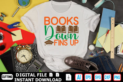 Books Down Fins Up SVG Craftlabsvg24 