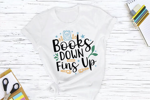 Books Down Fins Up SVG Creativeart88 