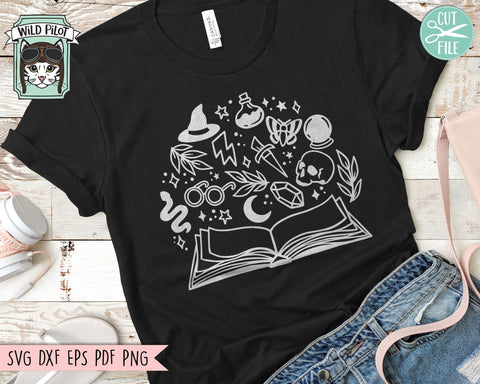 Books Lover Bundle SVG file, Love to Read svg, Library svg, Flower Books svg, Magic, Fantasy, Mystical, Floral Books cut file, Reading png SVG Wild Pilot 