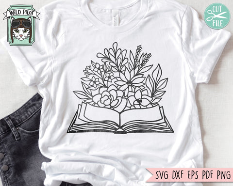 Books Lover Bundle SVG file, Love to Read svg, Library svg, Flower Books svg, Magic, Fantasy, Mystical, Floral Books cut file, Reading png SVG Wild Pilot 
