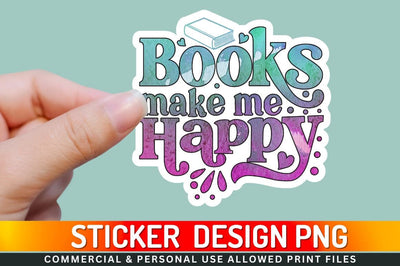 Books make me happy Sublimation PNG Sublimation Regulrcrative 