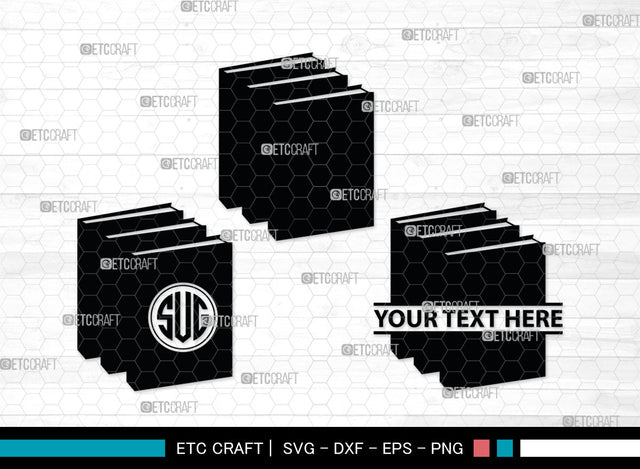 Books Monogram, Books Silhouette, Book SVG, Open Book Svg, Library Svg, School Svg, Education Book, SB00015 SVG ETC Craft 