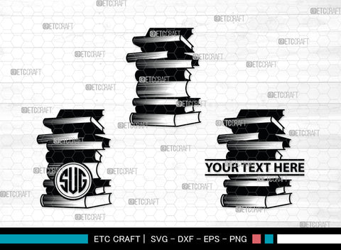 Books Monogram, Books Silhouette, Book SVG, Open Book Svg, Library Svg, School Svg, Education Book, SB00015 SVG ETC Craft 