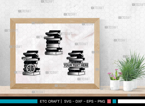 Books Monogram, Books Silhouette, Book SVG, Open Book Svg, Library Svg, School Svg, Education Book, SB00015 SVG ETC Craft 
