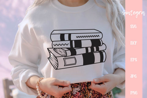 Books Stacked SVG Cut File Free For Commercial Use SVG Sintegra 