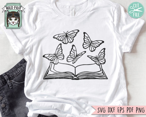 Books SVG, Reading SVG, Butterfly svg, Butterflies svg, Book Lover SVG, Librarian svg, Library svg, Reading png, Teacher Shirt svg, Bookish svg, Read svg SVG Wild Pilot 