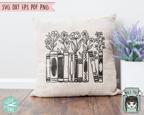 Books SVG, Reading SVG, Floral Book svg, Book Lover SVG, Flower Book svg, Librarian svg, Library svg, Reading png, Teacher Shirt svg SVG Wild Pilot 