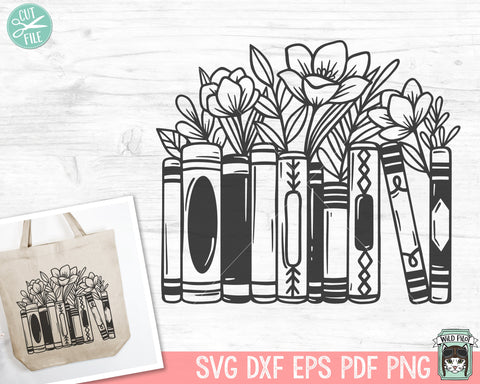 Books SVG, Reading SVG, Floral Book svg, Book Lover SVG, Flower Book svg, Librarian svg, Library svg, Reading png, Teacher Shirt svg SVG Wild Pilot 