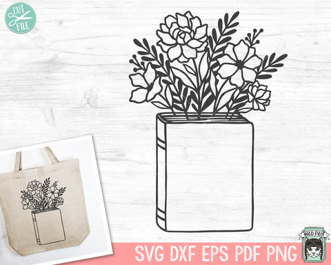 Books SVG, Reading SVG, Floral Book svg, Book Lover SVG, Flower Book svg, Librarian svg, Library svg, Reading png, Teacher Shirt svg SVG Wild Pilot 
