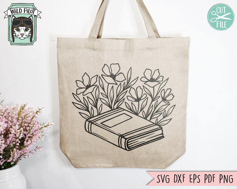 Books SVG, Reading SVG, Floral Book svg, Book Lover SVG, Flower Book svg, Librarian svg, Library svg, Reading png, Teacher Shirt svg SVG Wild Pilot 