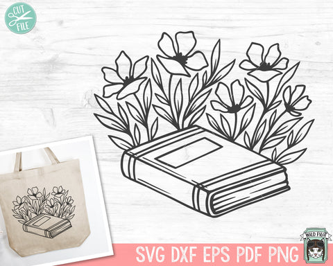 Books SVG, Reading SVG, Floral Book svg, Book Lover SVG, Flower Book svg, Librarian svg, Library svg, Reading png, Teacher Shirt svg SVG Wild Pilot 