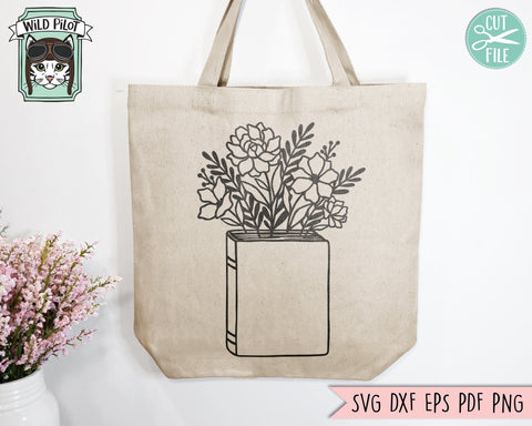 Books SVG, Reading SVG, Floral Book svg, Book Lover SVG, Flower Book svg, Librarian svg, Library svg, Reading png, Teacher Shirt svg SVG Wild Pilot 