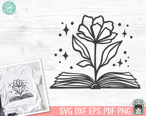 Books SVG, Reading SVG, Floral Book svg, Book Lover SVG, Flower Book svg, Librarian svg, Library svg, Reading png, Teacher Shirt svg SVG Wild Pilot 