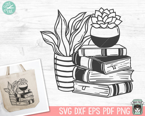 Books SVG, Reading SVG, Succulent svg, Book Lover SVG, Cactus svg, Librarian svg, Stack of Books svg, Plant svg, Teacher Shirt svg, Reading SVG Wild Pilot 