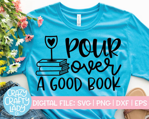 Books & Wine | Funny Quote SVG Cut File Bundle SVG Crazy Crafty Lady Co. 