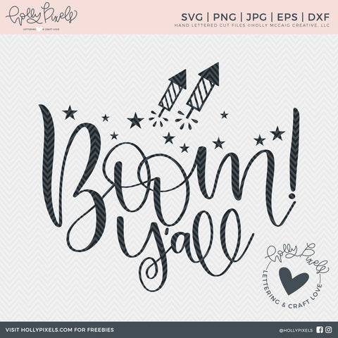 Boom Yall | 4th of July SVG | Southern SVG SVG So Fontsy Design Shop 