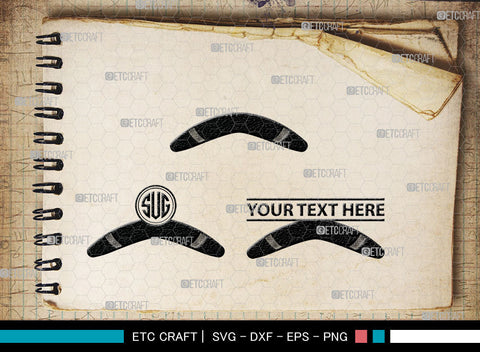 Boomerang Monogram, Boomerang Silhouette, Plotter Boomerang Svg, Boomerang SVG, Game Svg, Sport Svg, Returning Boomerang, SB000 SVG ETC Craft 