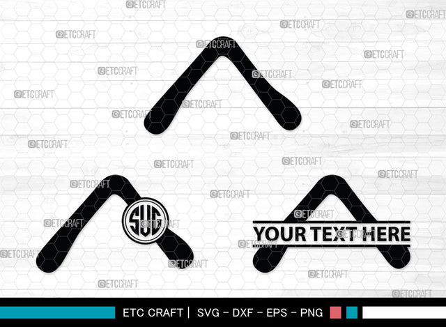 Boomerang Monogram, Boomerang Silhouette, Plotter Boomerang Svg, Boomerang SVG, Game Svg, Sport Svg, Returning Boomerang, SB00016 SVG ETC Craft 