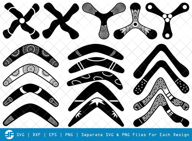 Boomerang SVG Cut Files | Boomerang Silhouette Bundle SVG ETC Craft 