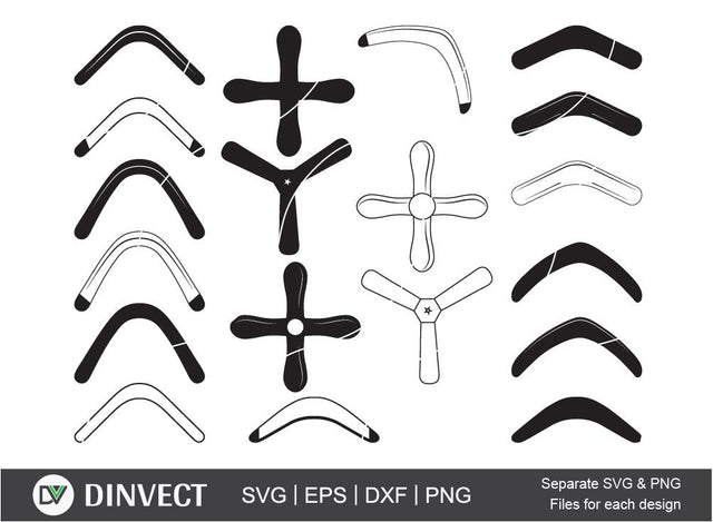 Boomerang Vector, Boomerang SVG, Boomerang Icon, cut file, for silhouette, Boomerang bundles SVG, Eps, Dxf, Png, clipart, Cricut design space SVG Dinvect 