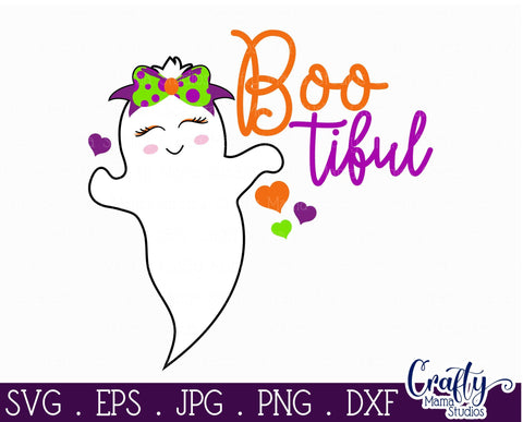 Bootiful Ghost - Halloween Svg Cut File SVG Crafty Mama Studios 