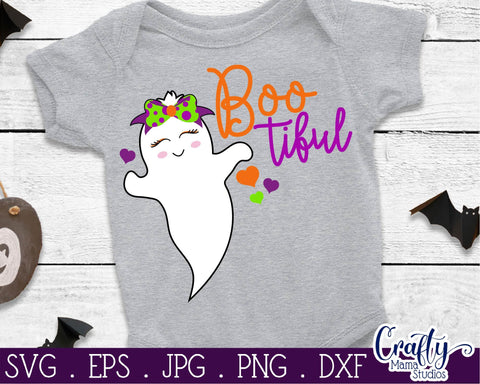 Bootiful Ghost - Halloween Svg Cut File SVG Crafty Mama Studios 