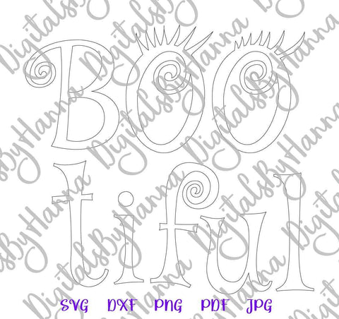 Bootiful Sign Happy Halloween Print and Cut SVG Digitals by Hanna 