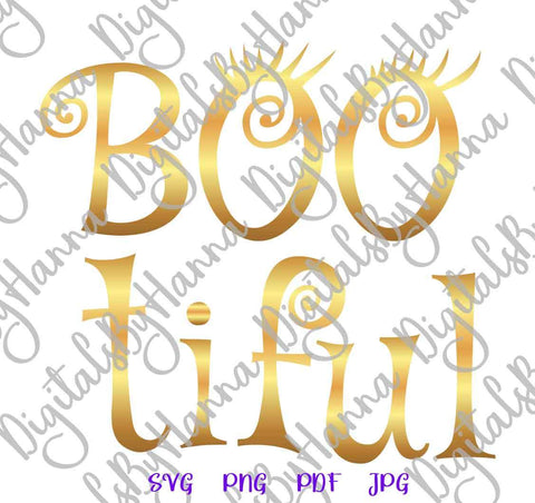 Bootiful Sign Happy Halloween Print and Cut SVG Digitals by Hanna 
