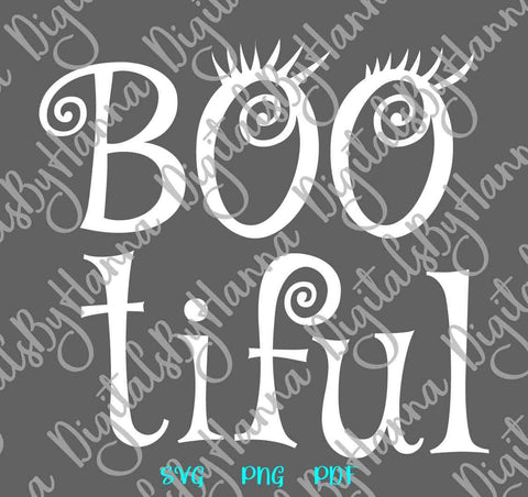 Bootiful Sign Happy Halloween Print and Cut SVG Digitals by Hanna 