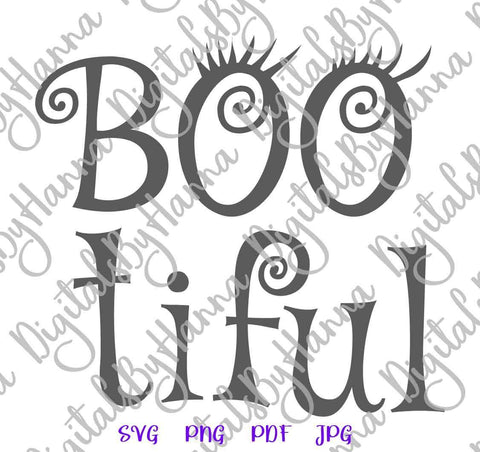 Bootiful Sign Happy Halloween Print and Cut SVG Digitals by Hanna 