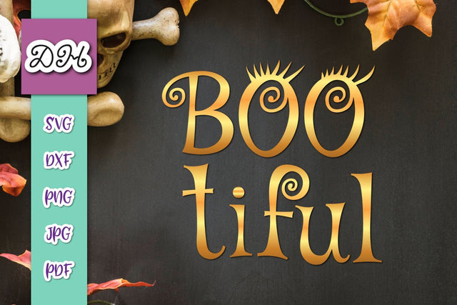 Bootiful Sign Happy Halloween Print and Cut SVG Digitals by Hanna 