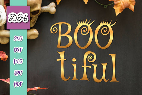 Bootiful Sign Happy Halloween Print and Cut SVG Digitals by Hanna 