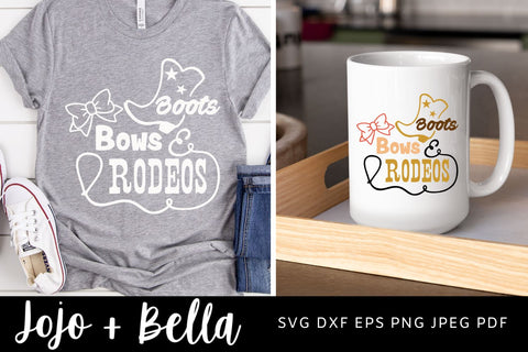 Boots Bows and Rodeos SVG, Cut File, Rodeo Svg, Cowgirl Svg, Cowgirl Clipart, Cowboy Svg, Cowboy Clipart SVG Jojo&Bella 