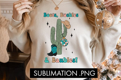 Boots Buckles And Baubles Christmas PNG Sublimation Sublimation Freeling Design House 