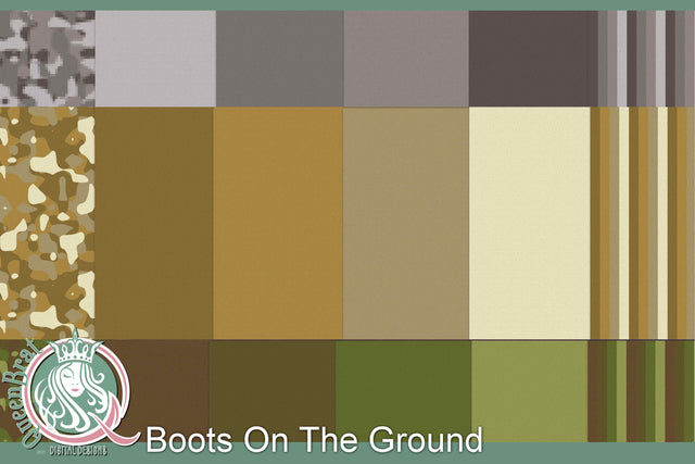 Boots On The Ground Patriotic Papers Digital Pattern QueenBrat Digital Designs 