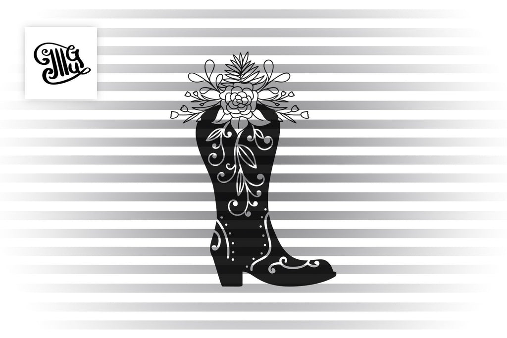 Boots with flowers svg | Southern girl svg - So Fontsy