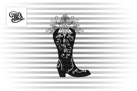 Boots with flowers svg | Southern girl svg SVG Illustrator Guru 