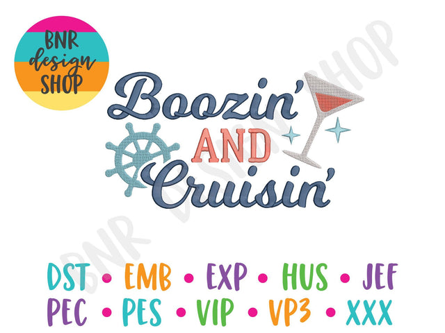 Boozin' and Cruisin' Embroidery Design Embroidery/Applique BNRDesignShop 