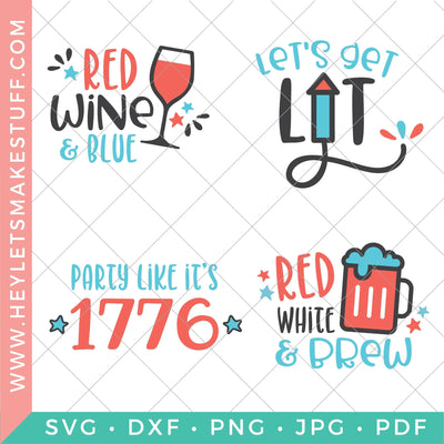 Boozy 4th of July Bundle SVG Hey Let's Make Stuff 