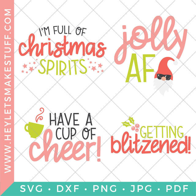 Boozy Christmas Bundle SVG Hey Let's Make Stuff 