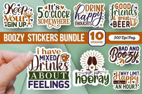 Boozy Stickers Bundle Sublimation Regulrcrative 