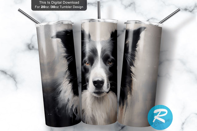 Border Collie 20 Oz / 30 Oz Tumbler PNG Sublimation Regulrcrative 