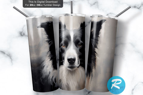 Border Collie 20 Oz / 30 Oz Tumbler PNG Sublimation Regulrcrative 