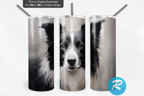 Border Collie 20 Oz / 30 Oz Tumbler PNG Sublimation Regulrcrative 