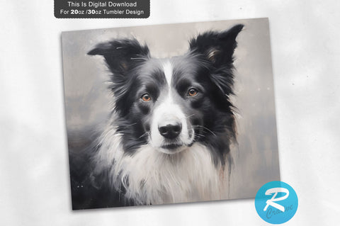 Border Collie 20 Oz / 30 Oz Tumbler PNG Sublimation Regulrcrative 