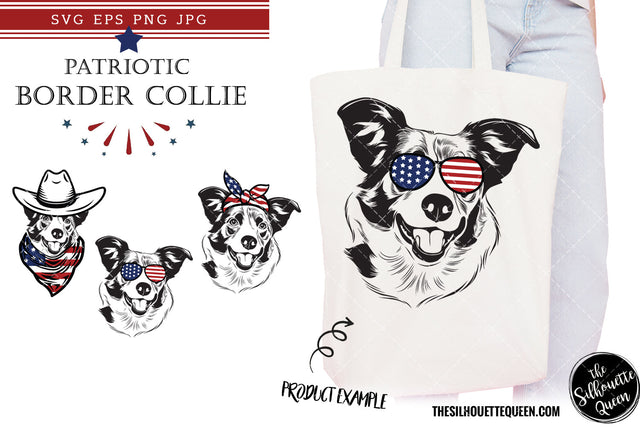 Border Collie Dog Patriotic Cut files and Sublimation SVG Loveleen Kaur 